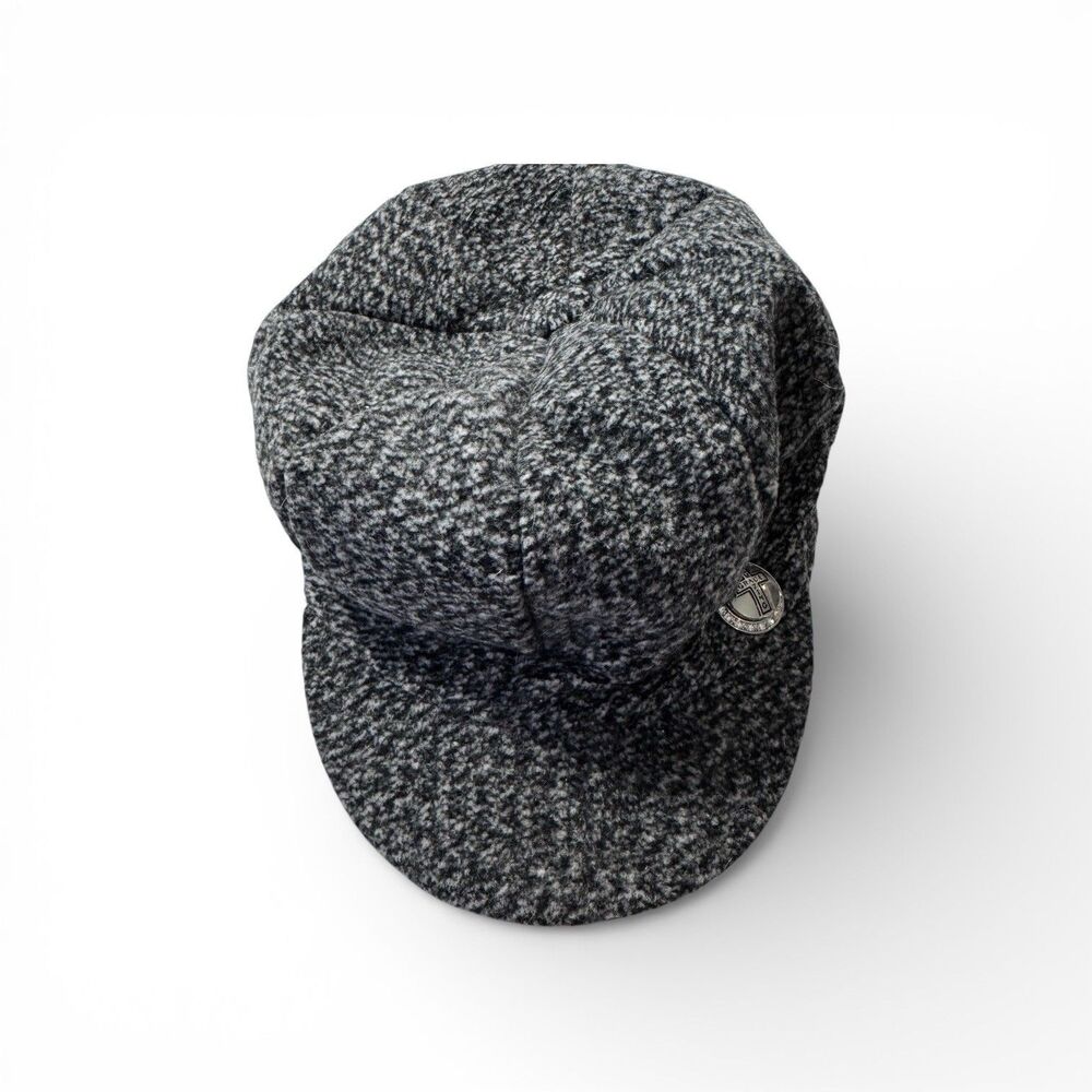 Unisex Womens Tweed Baker Boy Cap Newsboy Cabbie Hat Rhinestone Christian Cross